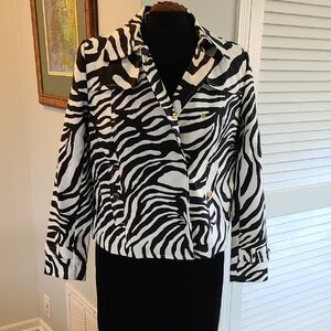 Liz Claiborne Black and White Zebra Blazer